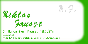 miklos fauszt business card